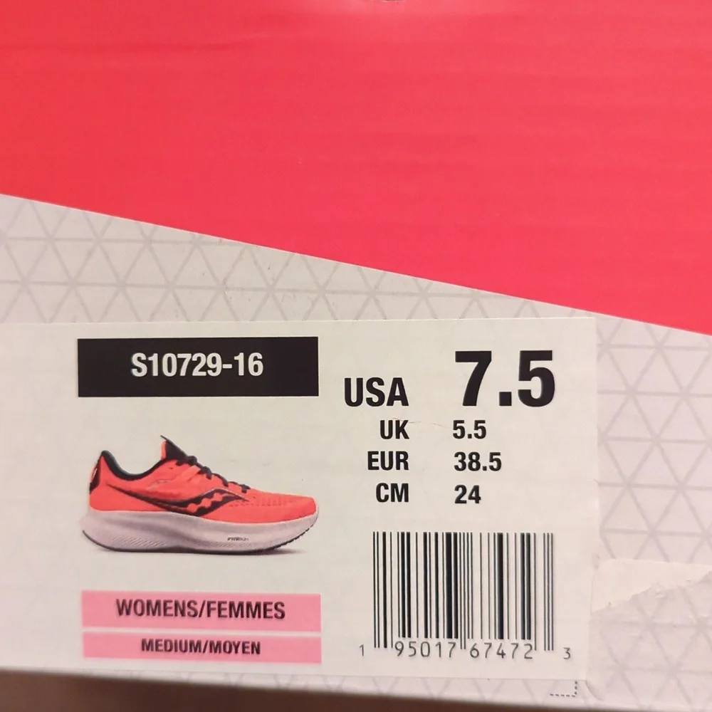 SAUCONY Ride 15 ViziRed / Night‎ Corail Sz 6.5